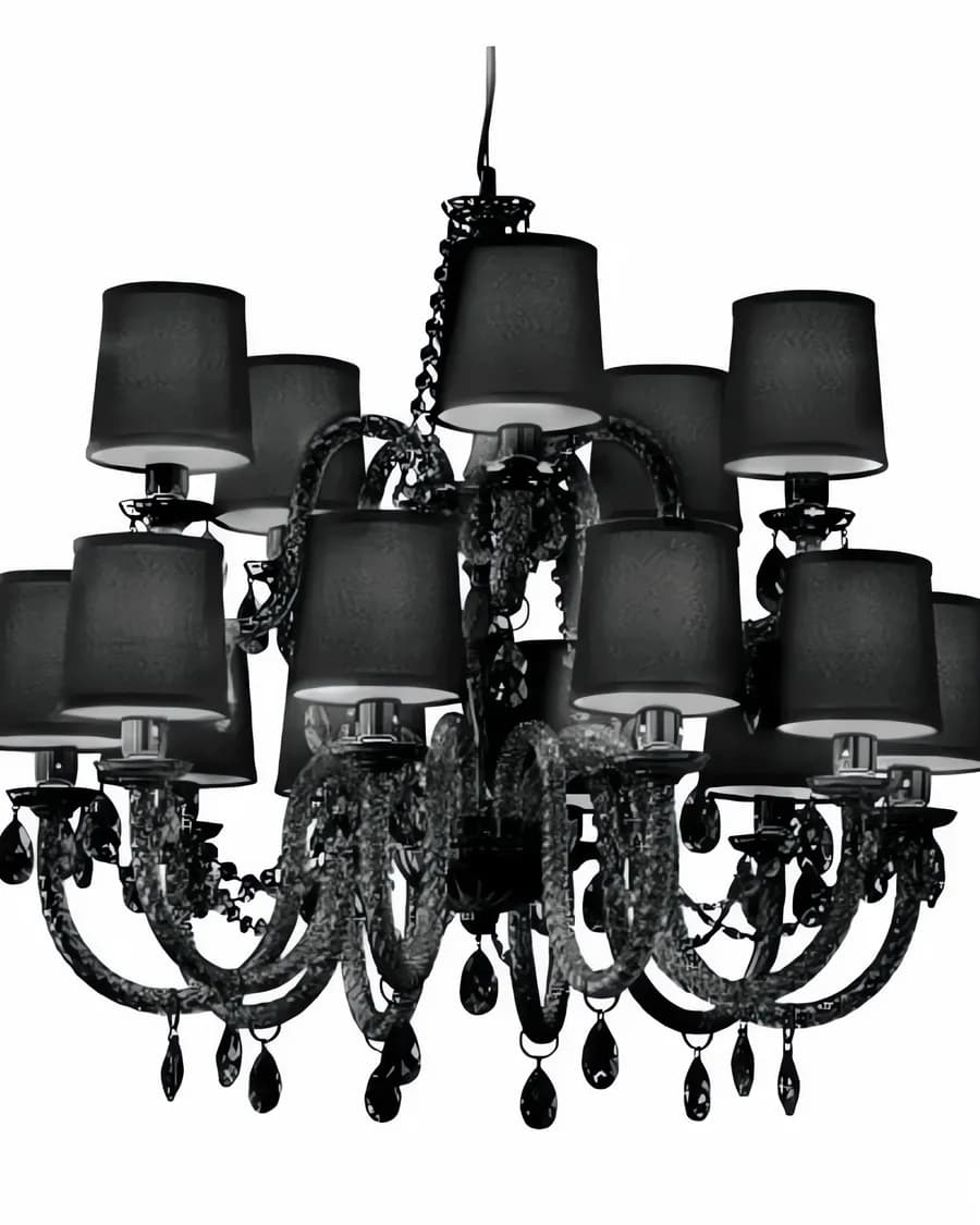 Italamp Designer-Kronleuchter „Lenoir“ aus schwarzem Muranoglas