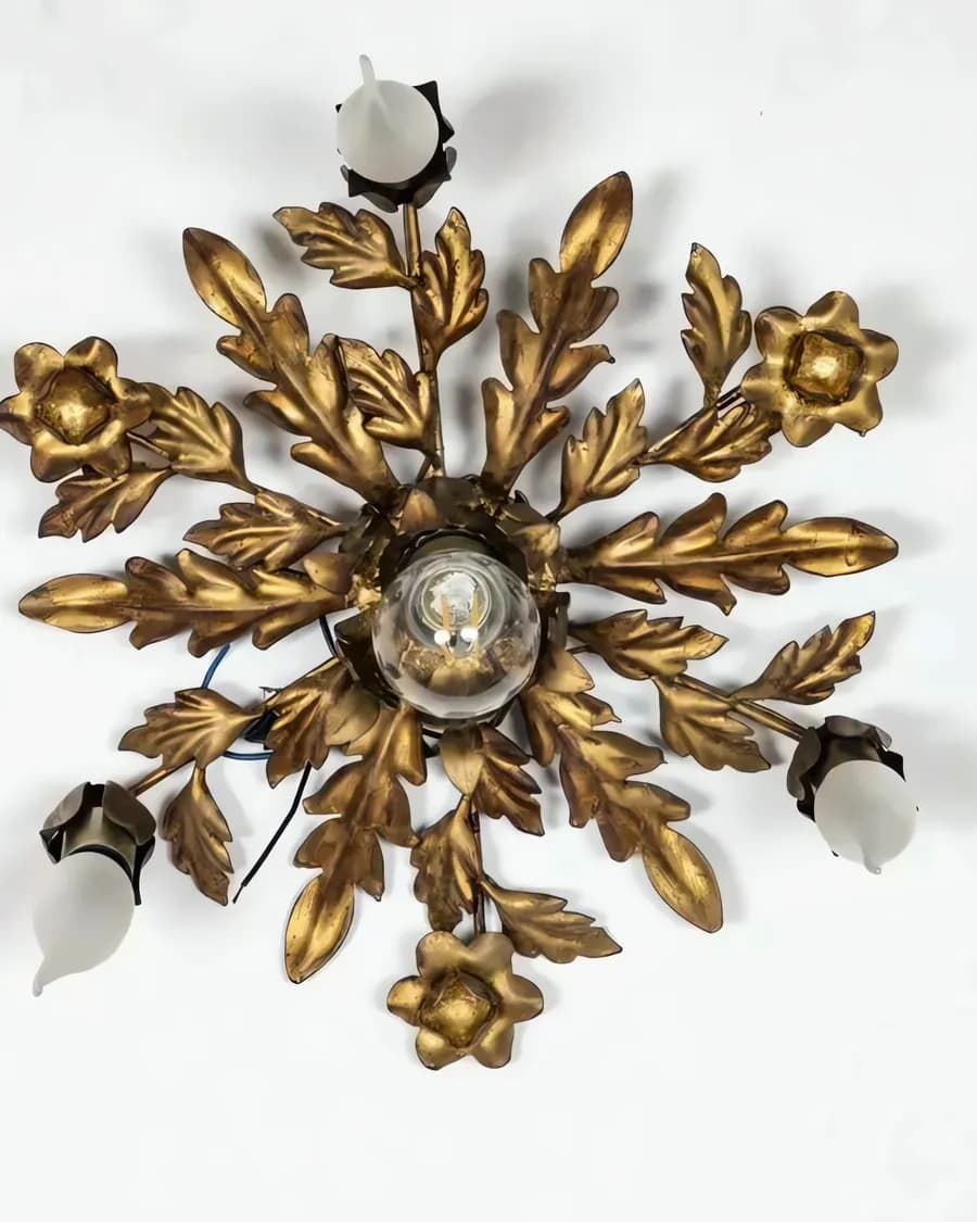 Italienische Vintage Wandleuchten in Blatt- und Blütenform, 1960er, 2er Set