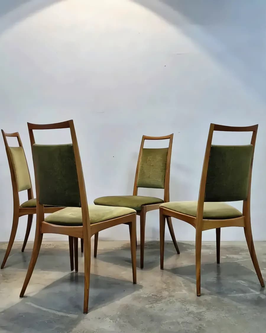 Vier Mid-Century Esszimmerstühle von Ernst Martin Dettinger