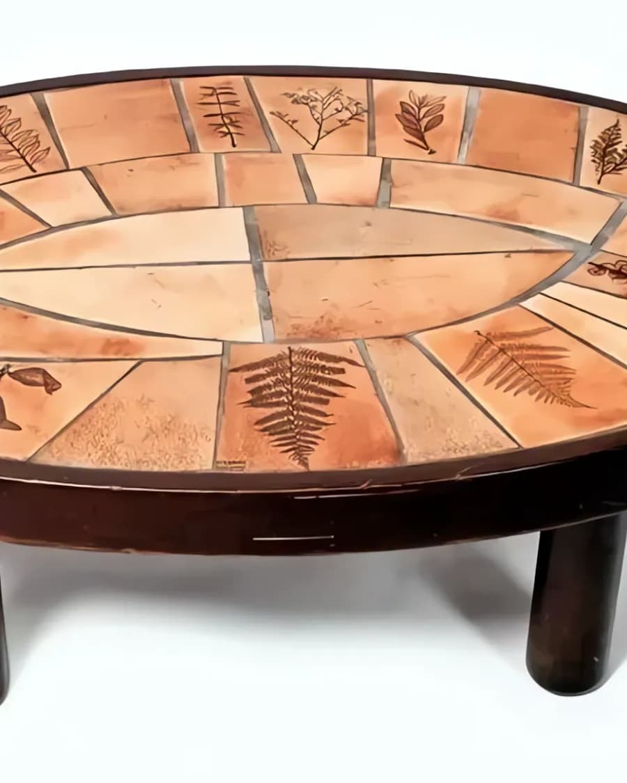 Französischer Mid-Century Keramik-Couchtisch von Raymond Leduc, Vallauris, 1960er