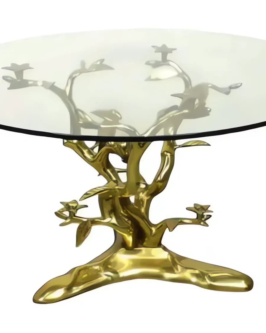 Skulpturaler Messing-Couchtisch von Willy Daro, 1970er Jahre