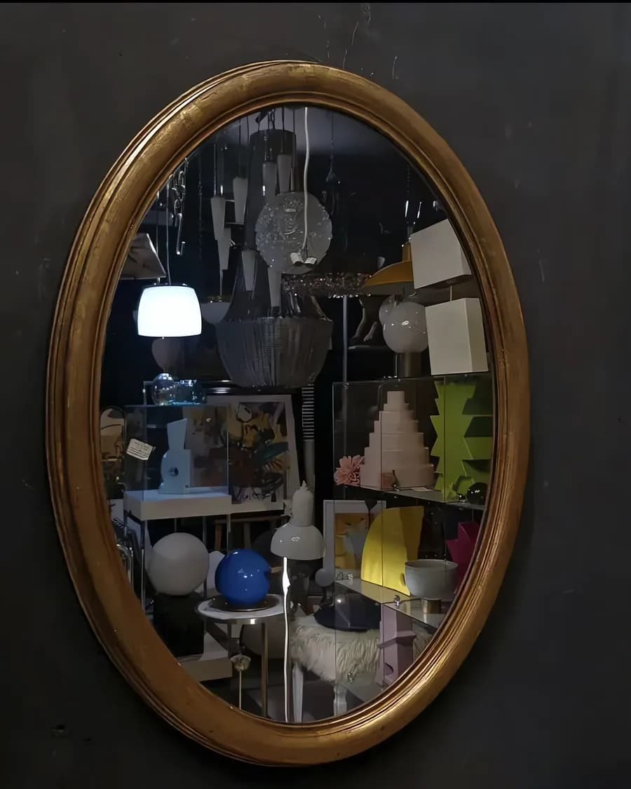 Italienischer Vintage-Wandspiegel mit vergoldetem Holzrahmen, 1970er/1980er Jahre