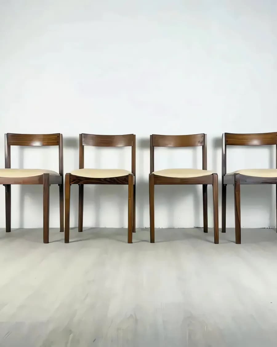 Italienische Mid-Century Stühle aus Palisander von Dino Cavalli für Tredici Pavia, 1960er, 4er Set