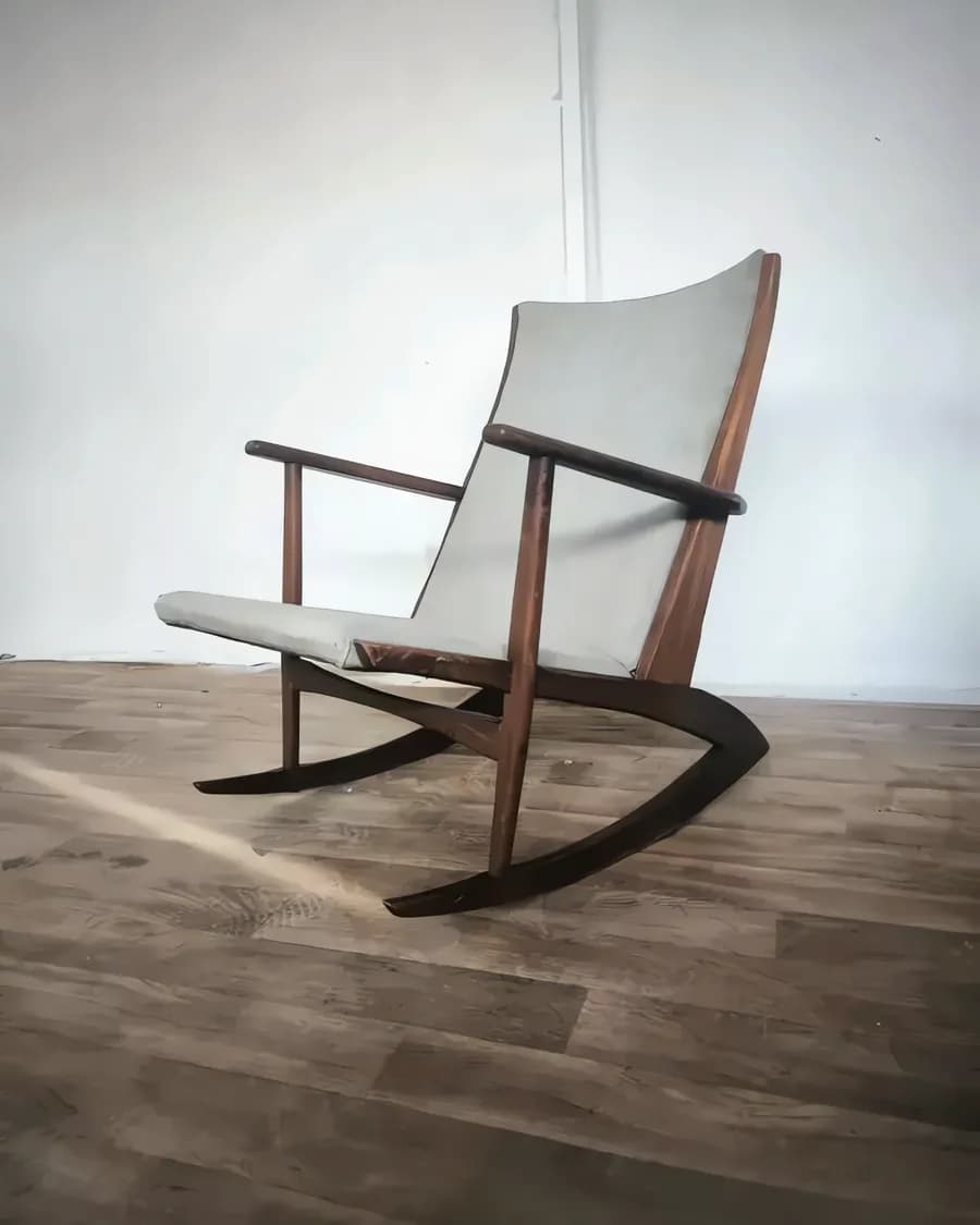 Skandinavischer Mid-Century Schaukelstuhl von Holger Jensen, 1950er