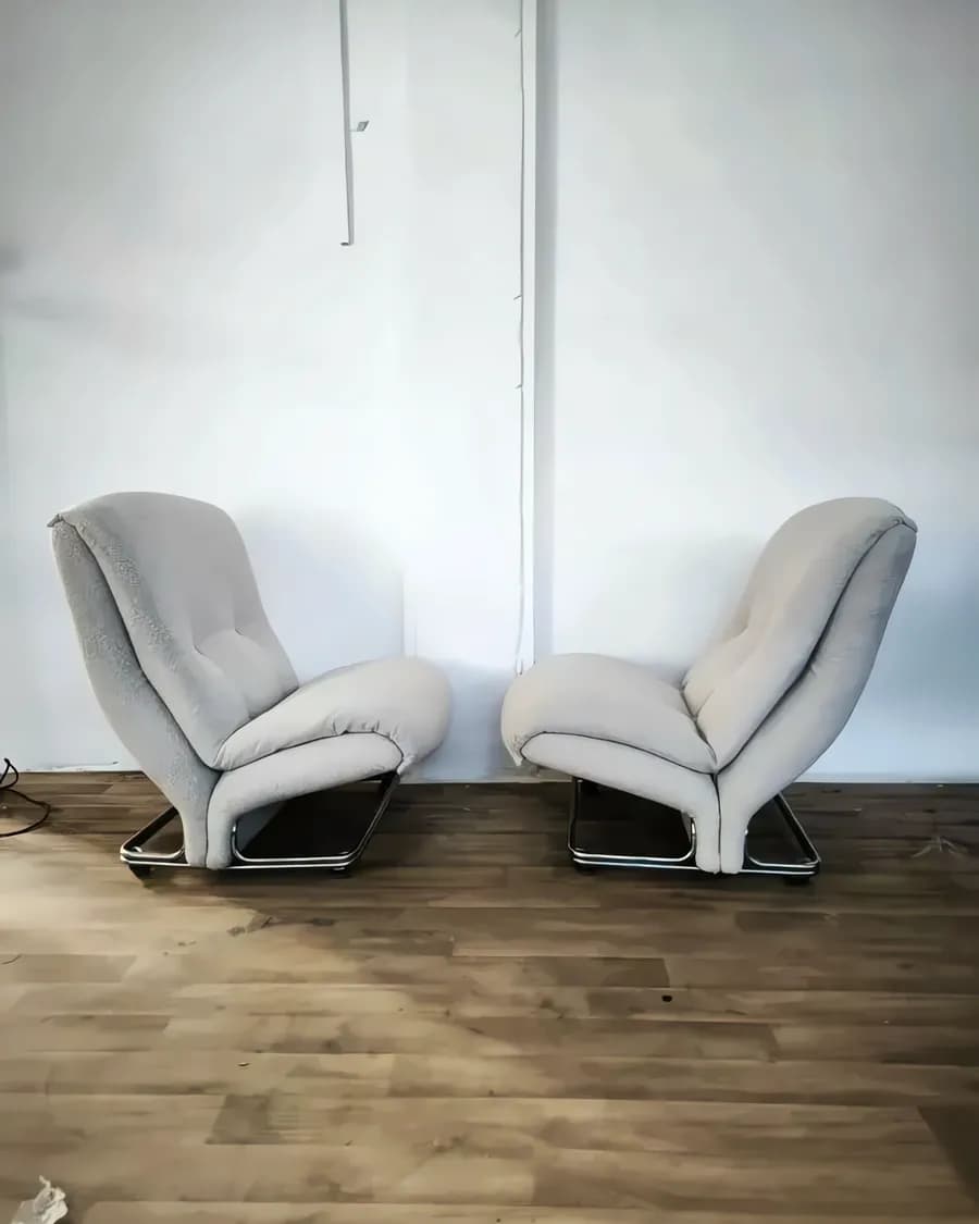 Italienisches Vintage Lounge-Sessel-Paar von Europoltrona, 1970er
