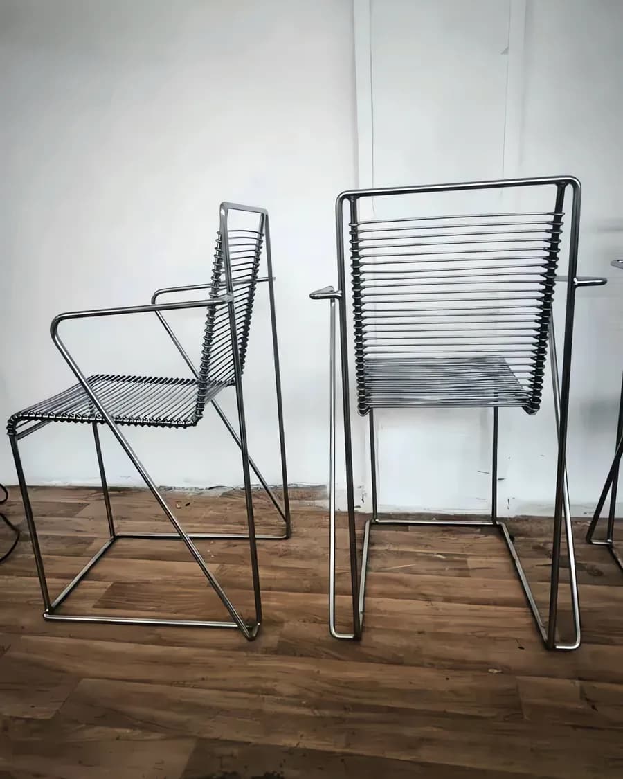 Vier Stühle aus Metall von Till Behrens, Deutschland