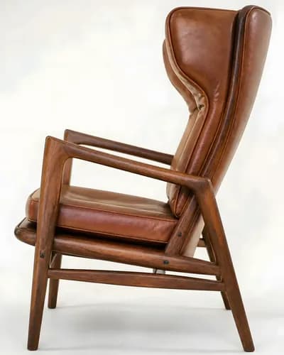 Teak Wingback Lounge Chair — detail (enhanced)
