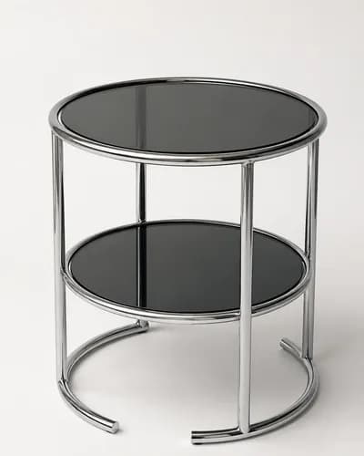 Bauhaus Chrome & Glass Side Table — main