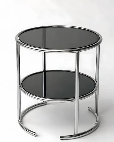 Bauhaus Chrome & Glass Side Table — main (enhanced)
