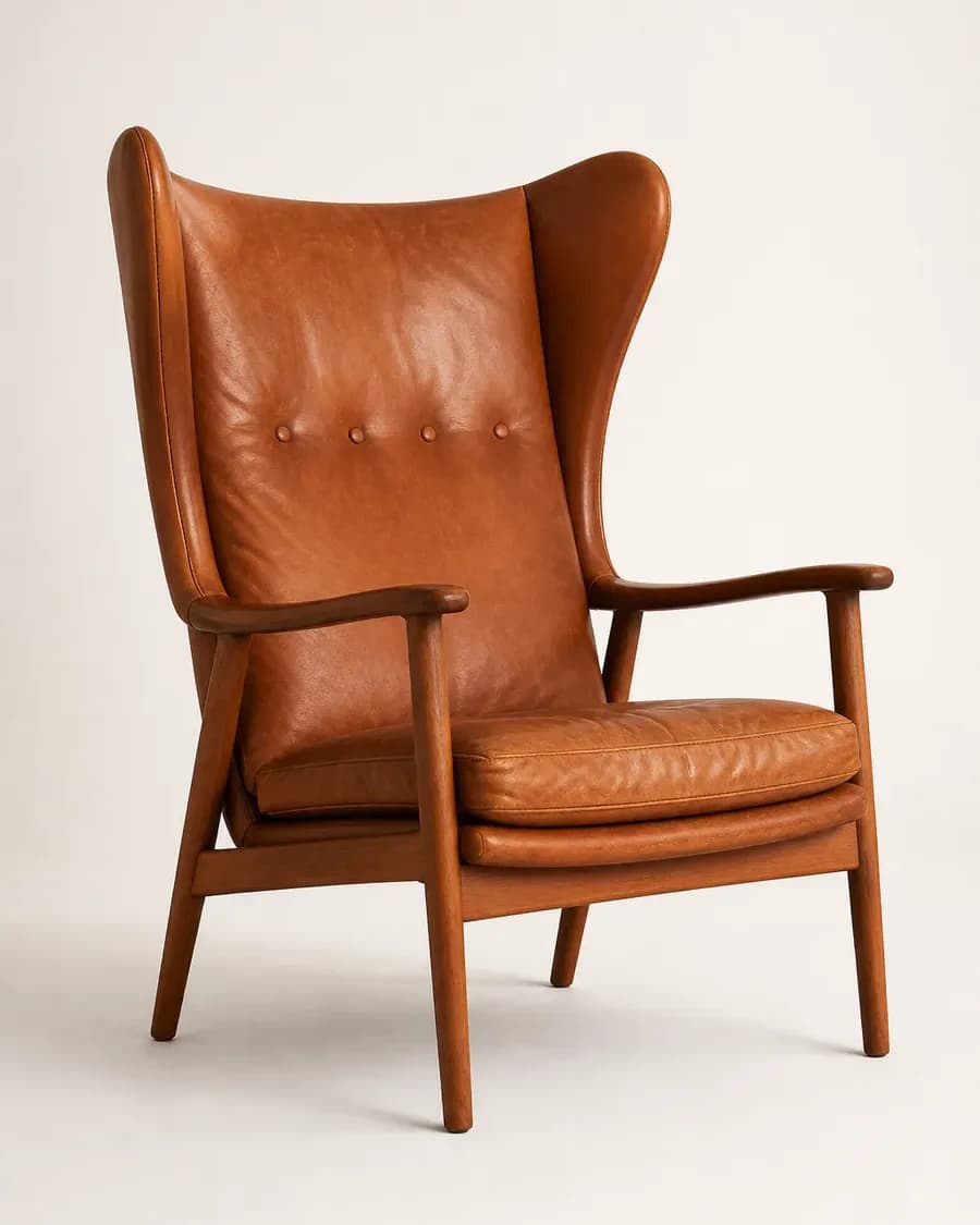 Teak Wingback Lounge Chair — main