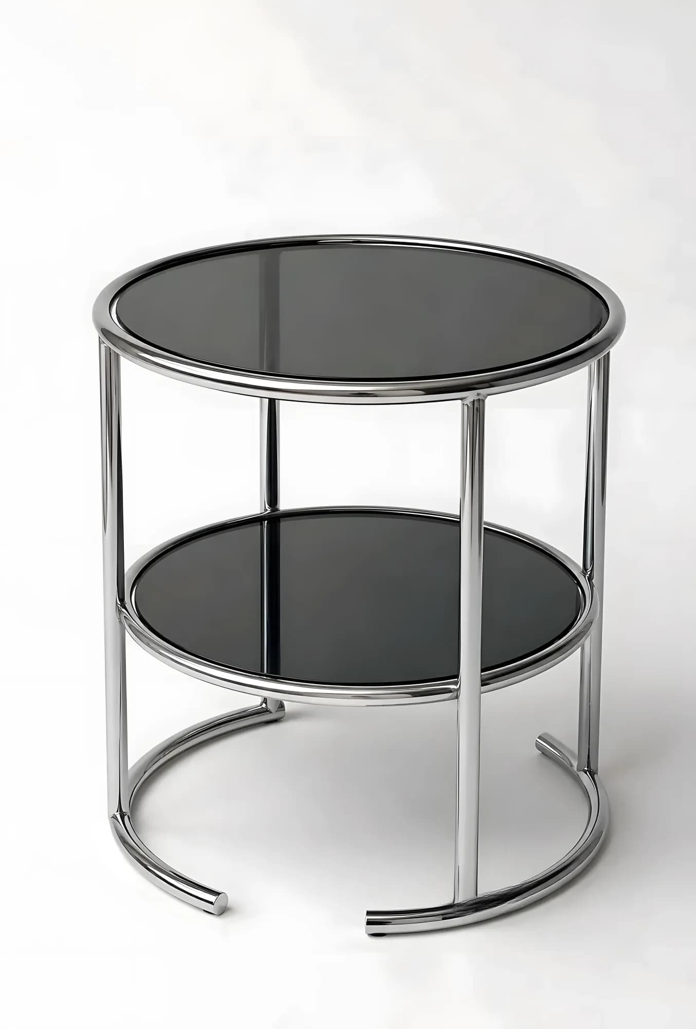 Bauhaus Chrome & Glass Side Table — main (enhanced)